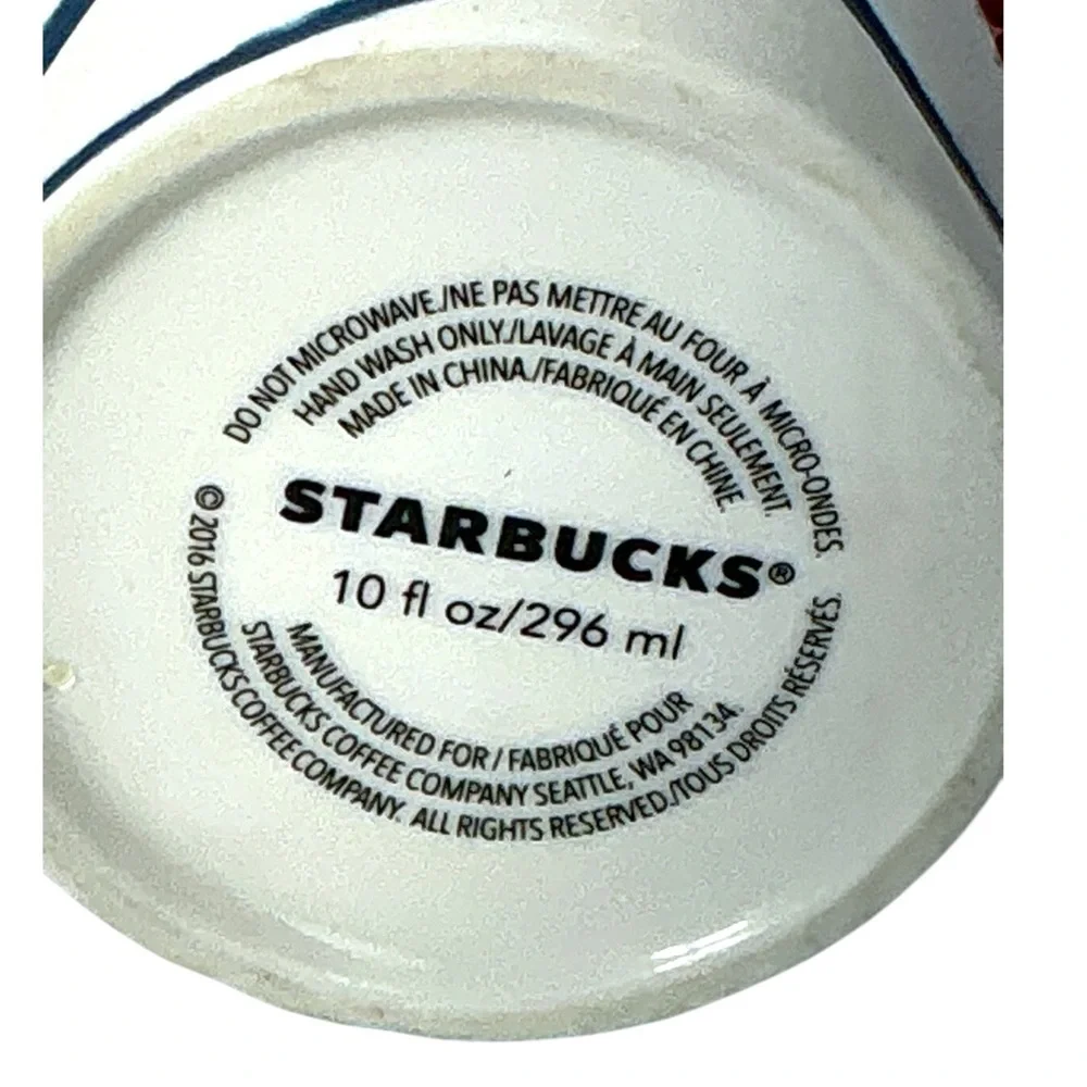 Starbucks 2016 Anniversary Ceramic Tumbler Swarovski Red Crystal Lip Siren Mug